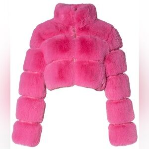 Azalea Wang Barbz Pink Faux Fur Jacket
